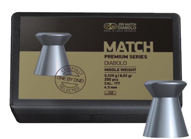 Diabolo JSB Premium Match Middle, kal. 4,52 mm, 200 ks