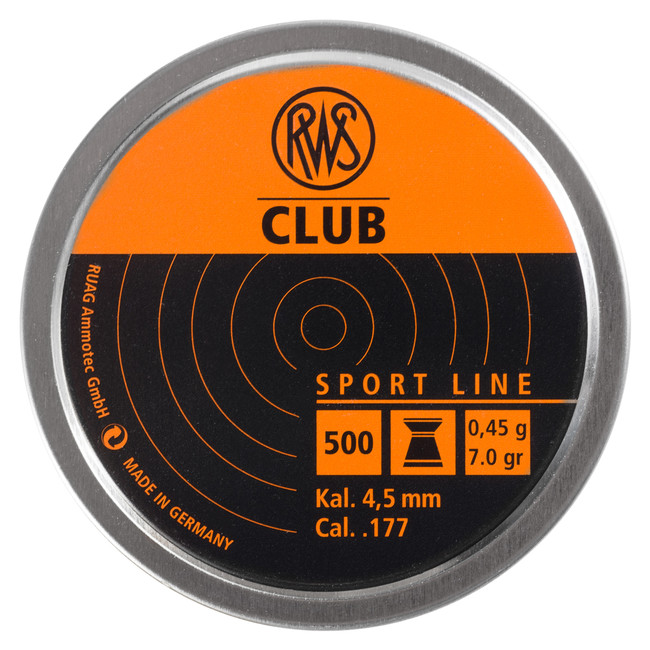 Diabolo RWS Club, kal. 4,5 mm, 0,45 g.