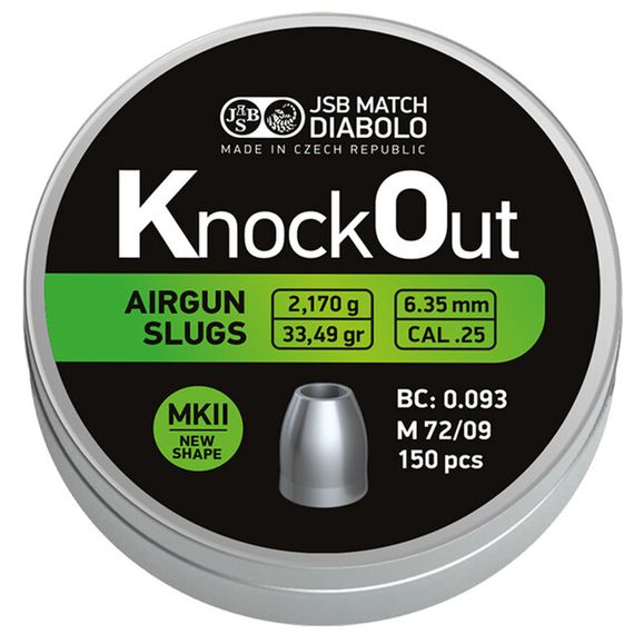Diabolo JSB KnockOut Slugs .25 MKII, kal. 6,35 mm, 150 ks