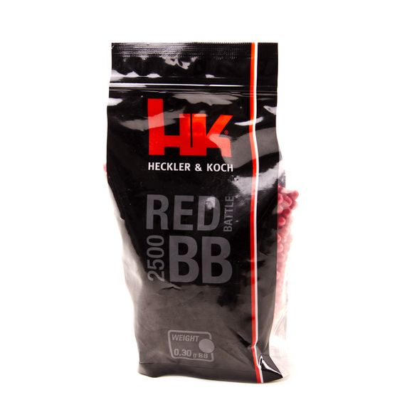 Guľôčky BB 6 mm Heckler&Koch, 0,30 g, 2500 ks, červené